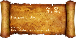 Halpert Upor névjegykártya